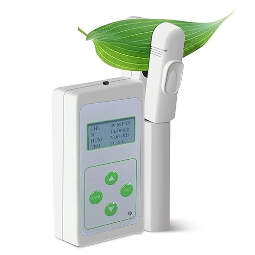 Chlorophyll Tester Accurate Portable GOYOJO Chlorophyll Nitrogen Analyzer Real-time SPAD Measurement, Leaf Temperature Monitoring, Ideal for Precision Farming, Gardening, Environmental Research