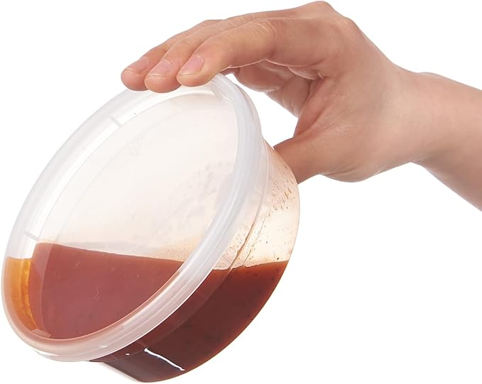 [240Set-8oz] Plastic Deli Food Storage Containers With Lids Disposable Clear Small Togo Jars Bowls For Soup, Meal Prep, Slime | BPA Free | Stackable | Leakproof | Microwave | Dishwasher | Freezer Safe