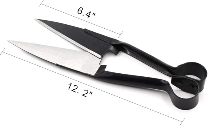 Sheep Shear Grass Shear Alpaca Shears R Shaped Design For Large Thick-Haired Animal Grooming (Black)