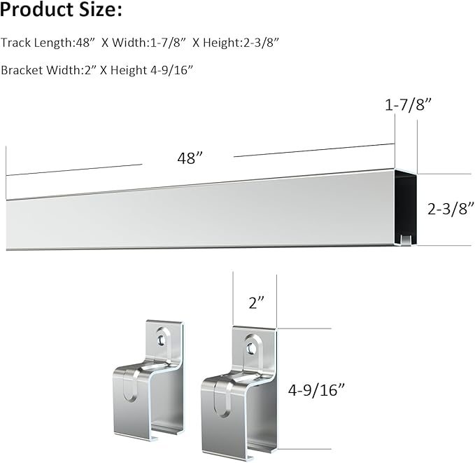 4FT Heavy-Duty Galvanized Steel Box Rail with 2 X Bracket, 450 lbs Capacity,Kit for Outdoor Use