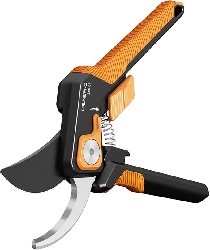 PrunePro Pruning Shears for Gardening Professional Bypass Hand Pruner Stainless Steel Sharp Blade Garden Scissors Plant Flower Garden Clipper Orange 1 Pack