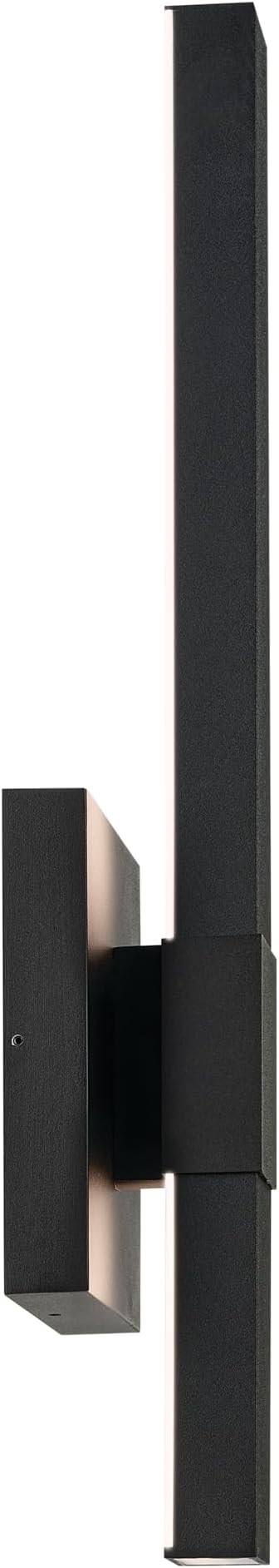 KICHLER Nocar 22.25 inch LED Outdoor Wall Light in Textured Black for Walls, Exterior Doors, Garage, Porch or Patio Walls, (30" H x 5" W x 3.5" Ext.) 59145BKT