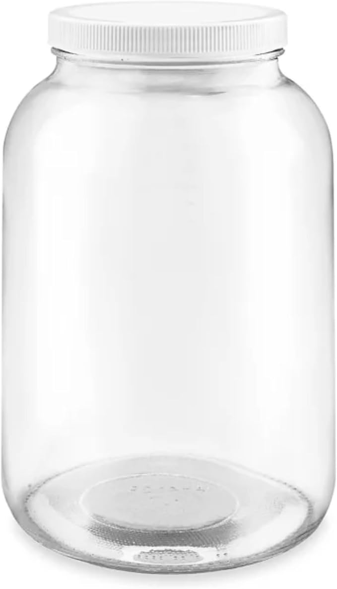 The Kombucha Company 1 Gallon Glass Jar with Lid – Large Gallon Mason Jar with Lid for Sourdough Starter, Kombucha, Sun Tea, Pickling, and Storage Jug – Made in the USA