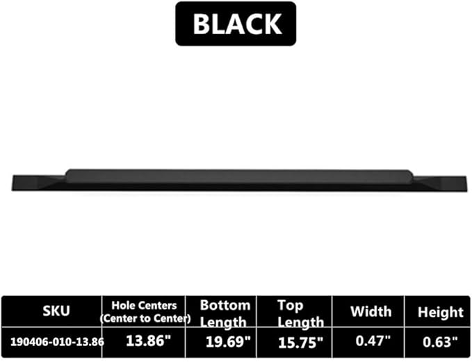 Kitchen Cabinet Pulls - Black Cabinet Handles - 5 Pack Long Cabinet Hardware for Drawers Dresser Furniture Pulls (13.86 inches Hole Center - 19.69 inches Length)
