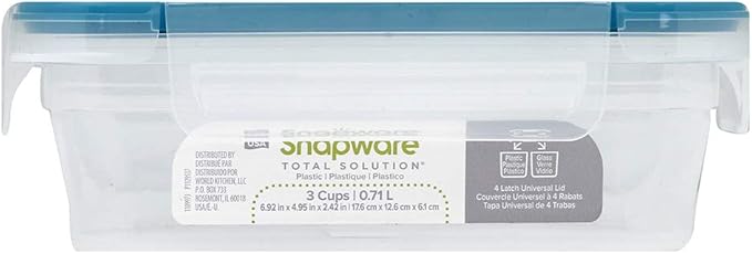 Snapware Total Solutions (3 Cup) Plastic Food Storage Containers Set, Airtight & Leakproof Locking BPA-Free Lids Tupperware, Freezer Dishwasher Microwave Safe (Pack of 10)