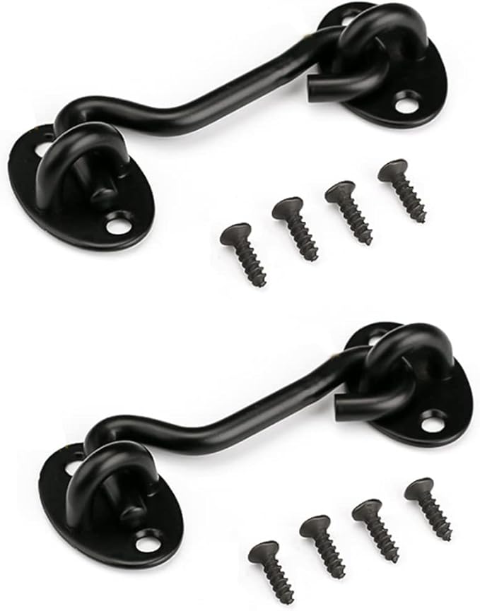 4” Barn Door Lock, Barn Door Latch, Heavy Duty Solid Thicken Stainless Steel Gate Latch Lock, Add More Security and Privacy. Cabin Hooks and Eye Latch Best for Barn Door, Bathroom