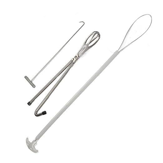 Stainless Steel Veterinary Midwifery Hook Tong Pig Breeding Equipment Livestock Tool Durable Rustproof Adjustable U Shaped Design for Pig Cow Sheep Delivery Assistance Prem
