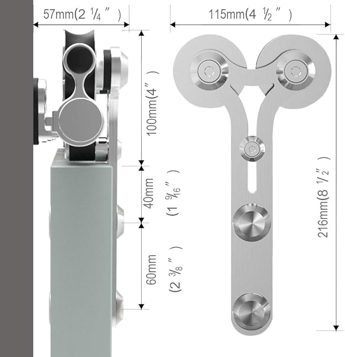 TSMST 10.5FT Sliding Barn Door Hardware Kit, Stainless Steel, Heavy Duty, Quiet Operation, Accommodates Door Width Up to 63 Inches, Fits Thickness 1 3/16" - 1 5/8", Max Weight 220lbs, Y Style