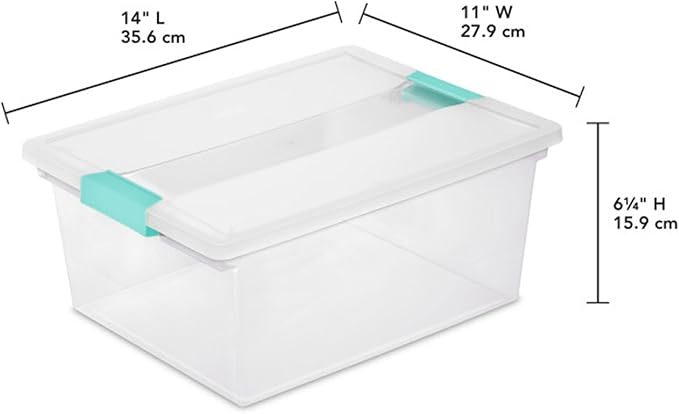 Sterilite 12 Pack Latching Box, 64 Quart Storage Totes & 4 Pack Deep Clip Container Bins
