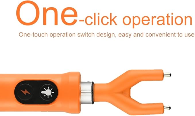 BODISEINT Rechargeable Cattle Prod with LED Light – 38 Inch Waterproof Electric Livestock Prod for Cows, Pigs, Goats, Dogs – Retractable Shaft, Lightweight, Woman Self Defense Tool