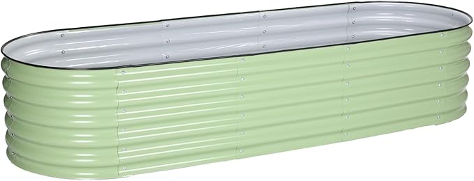 BPS 6-in-1 Metal Raised Garden Bed, 5.5x4 FT Galvanized Planter Raised Beds for Vegetables, Flowers 17'' Extra Tall