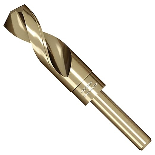 Meccion Cobalt Drill Bit 15/16 Inch High Speed Steel M35 Reduced Shank Twist Drill Bit for Metal, Cast Iron, Stainless Steel, Alloy, Non-Ferrous Etc.