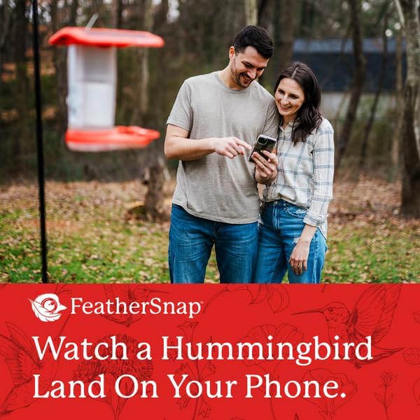 Smart Hummingbird Feeder: AI Bird ID, Wi-Fi and Solar Power, Stunning HD Images and Videos are Sent Directly to Your Phone, Easy to Clean and Hang - Best Smart Hummingbird Feeder