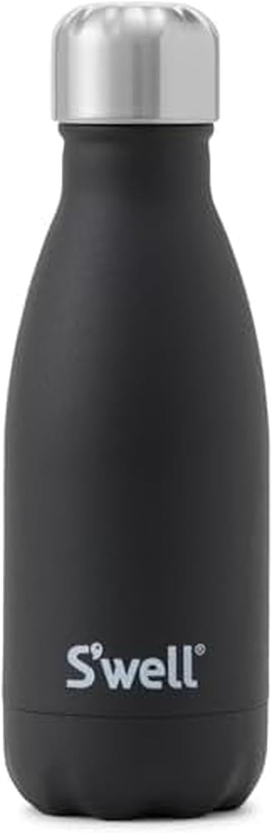 S'well Stainless Steel Water Bottle, 9oz, Onyx, Triple Layered Vacuum Insulated Containers Keeps Drinks Cold for 24 Hours and Hot for 12, BPA Free, Perfect for On the Go