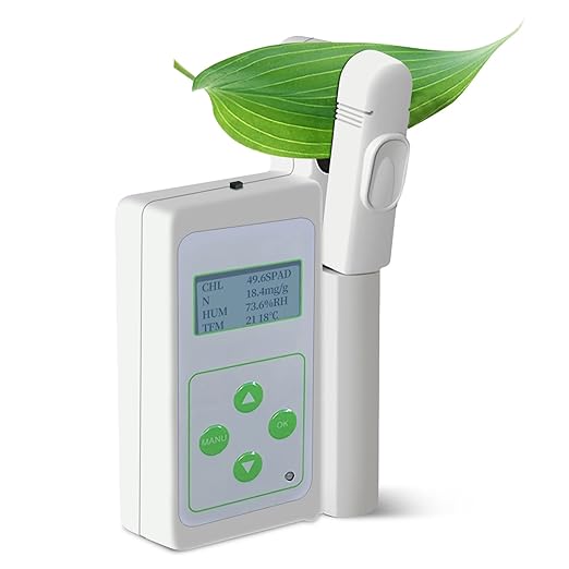 Chlorophyll Analyzer Plant Nutrient Testing, Leaf Temperature Meter, Leaf Humidity Meter 0.0-99.9SPAD with USB Data Export Excel - Compact & Portable, Perfect for Agricultural, Plant Enthusiasts
