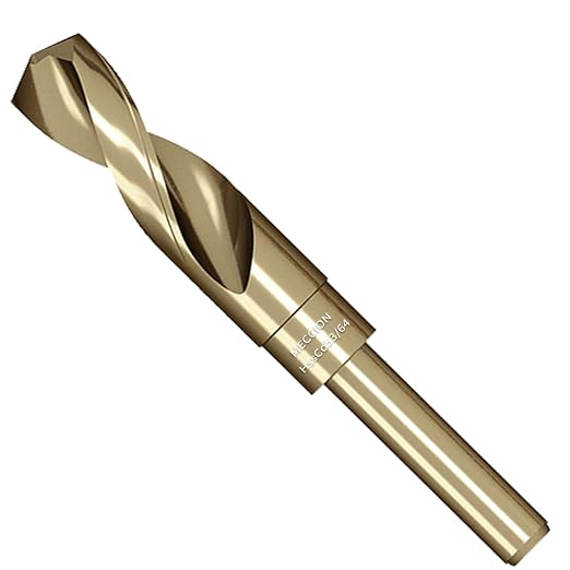 Meccion Cobalt Drill Bit 53/64 Inch High Speed Steel M35 Reduced Shank Twist Drill Bit for Metal, Cast Iron, Stainless Steel, Alloy, Non-Ferrous Etc.