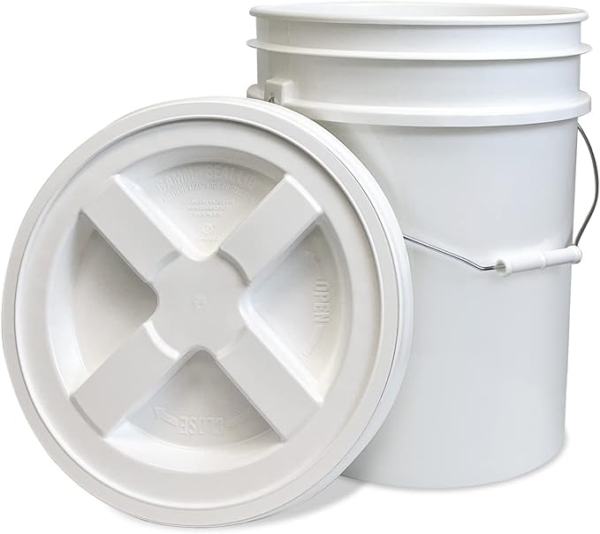ePackageSupply Premium 5 Gallon Food Grade Plastic Pail with Gamma Seal Lid | Made in USA | BPA-Free | Heavy-Duty 90 Mil | Airtight Stackable Container, 60 Count