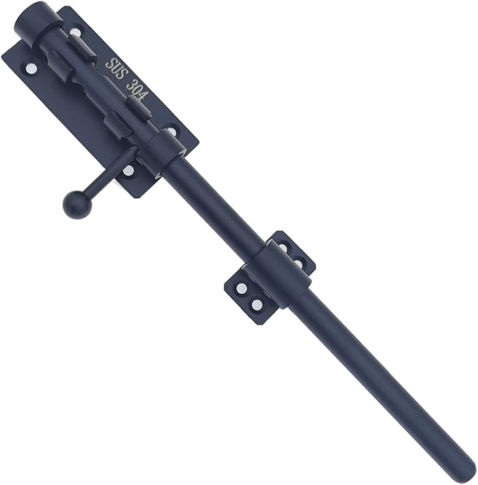 12in Slide Bolt Gate Latch 304 Stainless Steel Barrel Bolt Latch Heavy Duty Door Security Lock Thickened Door Latches Hardware with Mounting Screws for Barn Fence Shed Basement