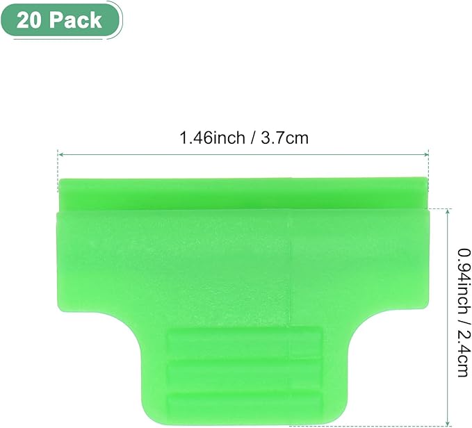 20-Pack Greenhouse Clamps for 1/4 Inch PVC Pipe, Greenhouse Film Clamps Shading Net Rod Clip for Garden Net/Row Cover/Greenhouse Plastic [Grass Green]