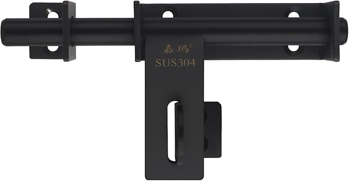 Heavy Duty Barrel Bolts Safety Door Lock, 6.7 Inch Slide Bolt Gate Latch with Padlock Hole,Solid SUS304 Stainless Steel Barrel Bolt Latch for Wooden Fence, Yard Door, Barn Door, Shed Door, Interior