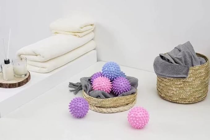 Reusable Laundry Dryer Balls Plastic Fabric Softener Dryer Balls Eco Friendly Alternatives Soften and Fluff Laundry Wrinkle Release… (Golden State)