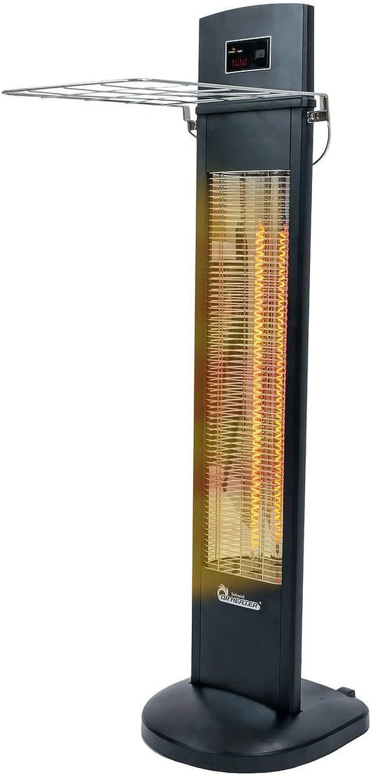 DR. INFRARED HEATER DR-298 Freestanding Portable Infrared Space Heater, 1500W Indoor Outdoor Use, Wall/Ceiling Mountable, Remote Control, 3 Heat Settings, Timer, Tip-Over & Overheat Protection, Black