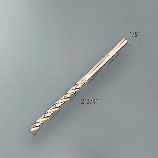 Lichamp 1/8" HSS Cobalt Drill Bits 10PCS with Three Flute for Hard Metal, Hardened Stainless Steel and Cast Iron