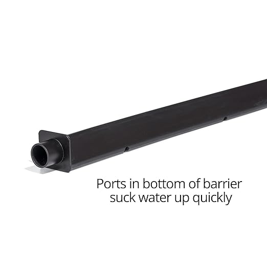 PIG Water Vacuum Barrier for Basement Flooding | Portable Water Removal | 4" W x 6’ L x 2.25" H | PM50805