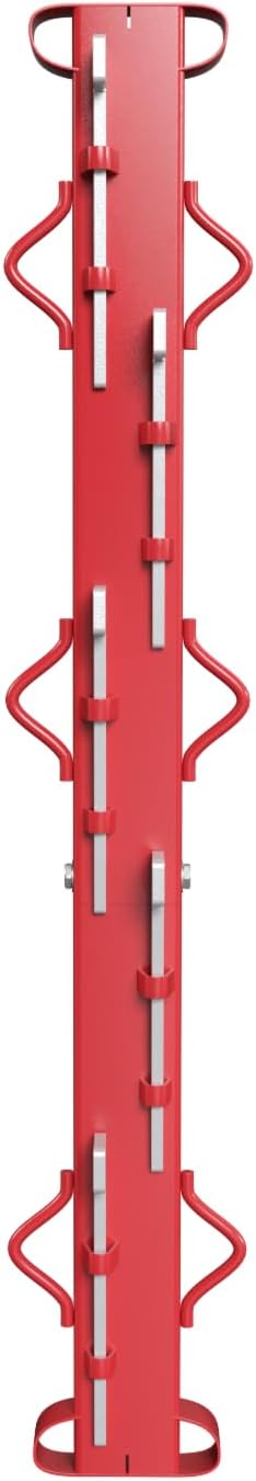 Woven Wire Fence Stretcher Bars with 5 Wedges, Heavy-Duty Wire Fencing Tool-4ft, Suitable for Farm, Manor, Cropland, Yards and Garden, Outdoor, Red