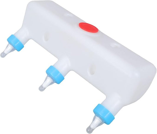 Multiple Animal Milk Dispenser with 3 Silicones Nipples Hanging Feeder for Piglets Calves Lamb Nursing Bottle Farm Tool Pet Livestock Nursing Equipment