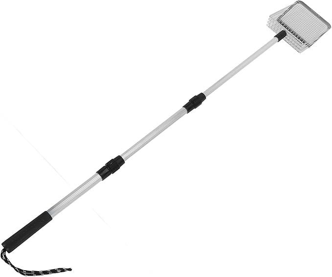 Chicken Poop Scooper,Anti Stick Stainless Steel Stretchable Long Handle Sifting Shovel Chicken Coop Accessories Cleaning Tools