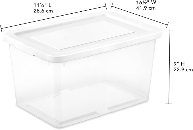 Sterilite 8-Pack Storage Box, Clear Plastic Storage Container Bins with Lids, 20 Quart - Heavy-Duty Organizing Containers for Closet, Bathroom, and Office