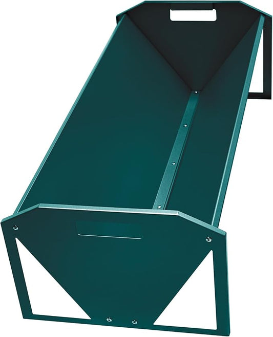 Portable 45" Long Galvanized Steel Livestock Feeding Trough, Heavy Duty Livestock Feeder 22 Gallon Capacity, Galvanized Steel Sheep Trough for Horse, Cattle, Cow, Alpaca