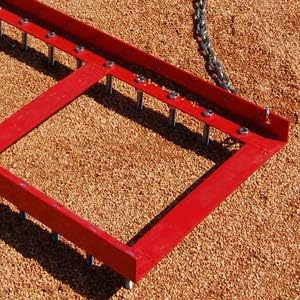 Trigon Sports Heavy Duty Bolt Drag Mat, Field Surface Leveling Spike Drag Mat with Pull Chain, Infield Drag Harrow for Manual or Vehicle Assisted Pulling, 6' Wide Bolt