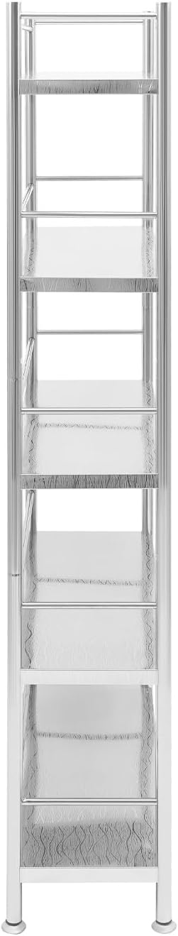 5 Tier Stainless Steel Shelving Metal Unit Storage Bakers Rack Kitchen Standing Storage Shelves Organizer Heavy Duty for Restaurant Garage Pantry Kitchen Laundry Bathroom