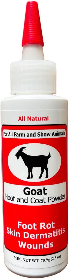 Goat Hoof & Coat Powder - Wound Care, Heals/Prevents Foot Rot, Skin Problems - All Natural, Non-Caustic, Easy to Use (2.5 oz)