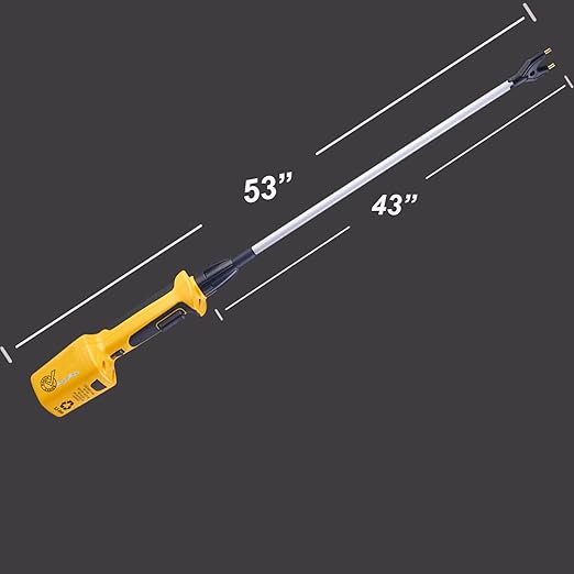 Rechargeable Cattle Prod for Cows Sheep Electric Livestock Prod for Cow Dog Hog Animal Prod with 43″ Flexible Shaft (Total 53 INCH)