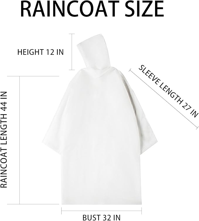 Disposable Rain Ponchos Emergency Rain Poncho for Adults