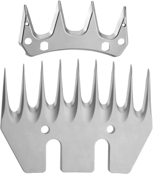 9 Tooth Sheep Shears Replacement Blades PRO Universal Blade for All Major Brands Oster GDJOB TAKEKIT BEETRO Dragro Lister Heiniger Sheep Clippers for Sheep Alpacas Goats (9 Tooth Silver)