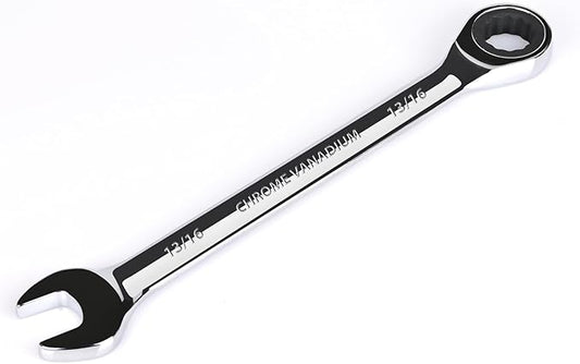 Egofine 13/16 inch Ratcheting Combination Wrench SAE, Industrial Grade Gear Spanner with 12-Point Design, 72-Tooth Ratchet, Chrome Vanadium Steel