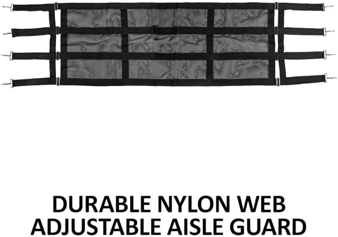 Dura-Tech Narrow Aisle Guard | Adjustable for Smaller Aisles | Durable Nylon Webbing | Maximum Airflow | Heavy-Duty Hardware | High Visibility