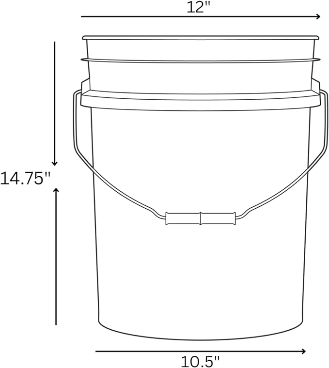 House Naturals 5 Gallon Food Grade BPA Free buckert Pail with Gamma Screw Lids (Pack of 2) Made in USA