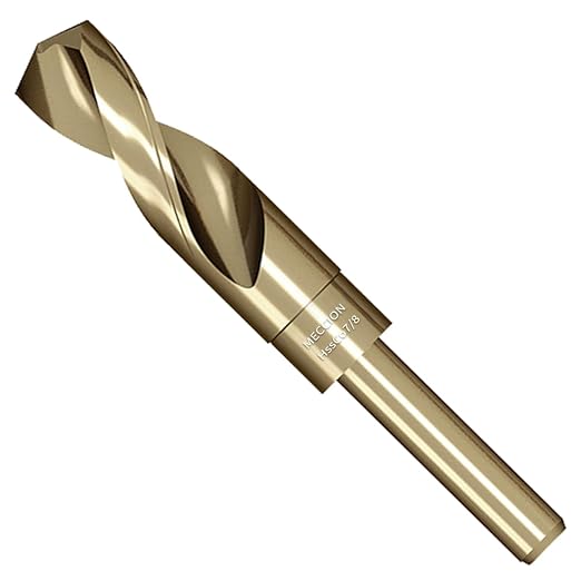 Meccion Cobalt Drill Bit 7/8 Inch High Speed Steel M35 Reduced Shank Twist Drill Bit for Metal, Cast Iron, Stainless Steel, Alloy, Non-Ferrous Etc.