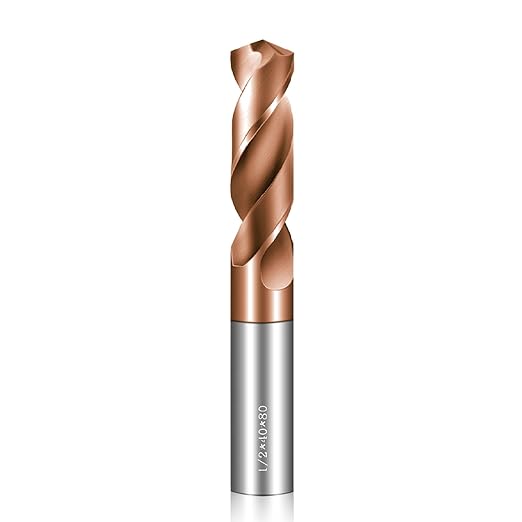 Solid Carbide 1/2" Drill Bits, Tungsten Carbide Drill Bit Set with TISIN Coated, Metal Drill Bit Set for Stainless Steel Hardened Steel Cast Iron Alloy Copper, 1 Pcs