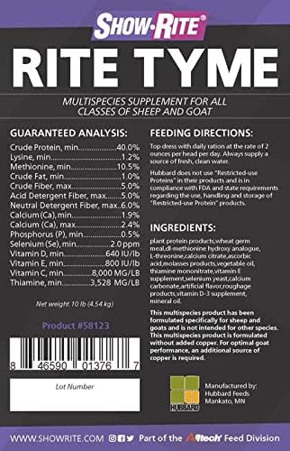 Show-Rite Rite TYME Sheep & Goat Supplement 10lb Pail