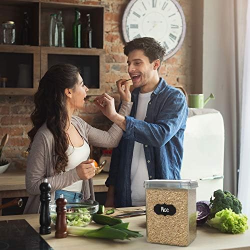 Simply Gourmet Airtight Flour and Sugar Containers with Lids – 3 Piece Kitchen Pantry Organization Set, BPA-Free Clear Plastic, Stackable Canisters for Baking Ingredients, Rice, Snacks, Cereal