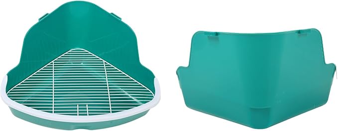 Small Animal Corner Litter Box, Fanshaped Rabbit Litter Box Odorless Reinforced Sturdy for Guinea Pigs (Large)