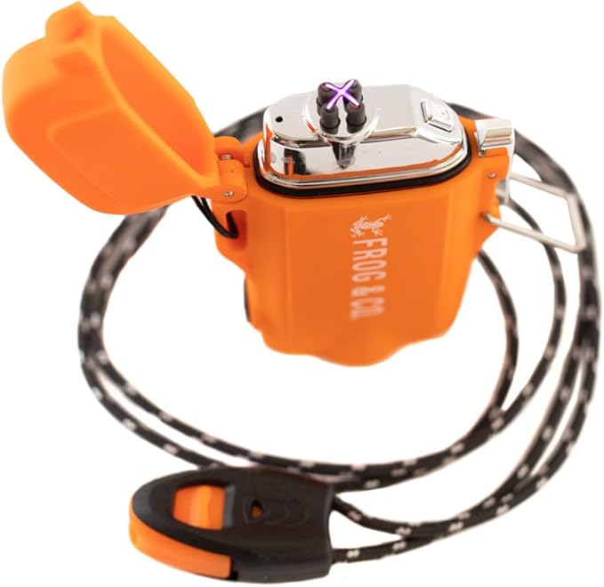 – 40 Pack All-Natural Fire Starters for Campfires, Fire Pits, BBQs & Fireplaces – Long Burning, Weather-Resistant, Non-Toxic + Survival Frog Rechargeable Lighter Kit