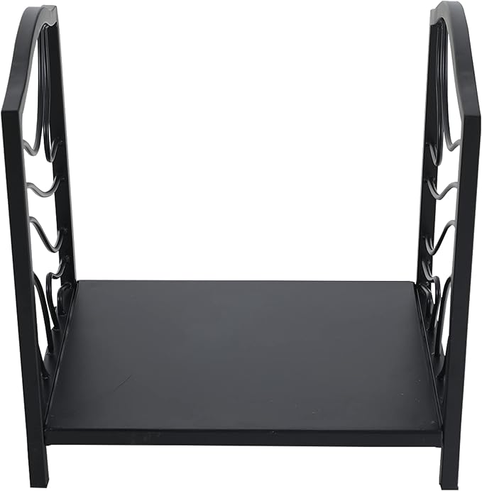 GREEN PARTY 17 Inch Small Firewood Rack Indoor/Outdoor Metal Firewood Holder, Decorative Fire Log Holder for Fireplace,Fire Pit,Heavy Duty Wood Rack,Wood Stove Accessories, 17" L X 13.3" W X 16" H