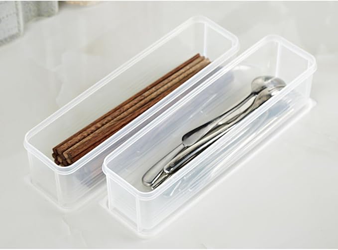 2pcs Noodles Box Storage Container with Lid Food Storage Bin for Refrigerator and Kitchen Airtight Plastic Organizer for Dry Goods and Tableware Preservation